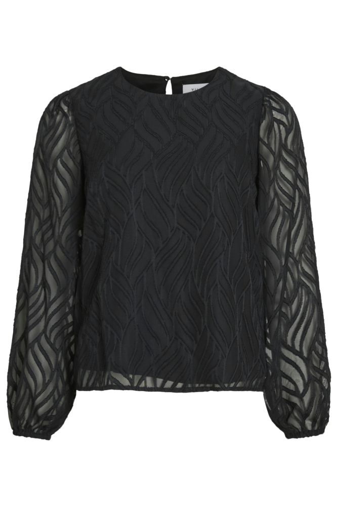 VIMIKA O-NECK L/S TOP - NOOS 14107406 BLACK BEAUTY